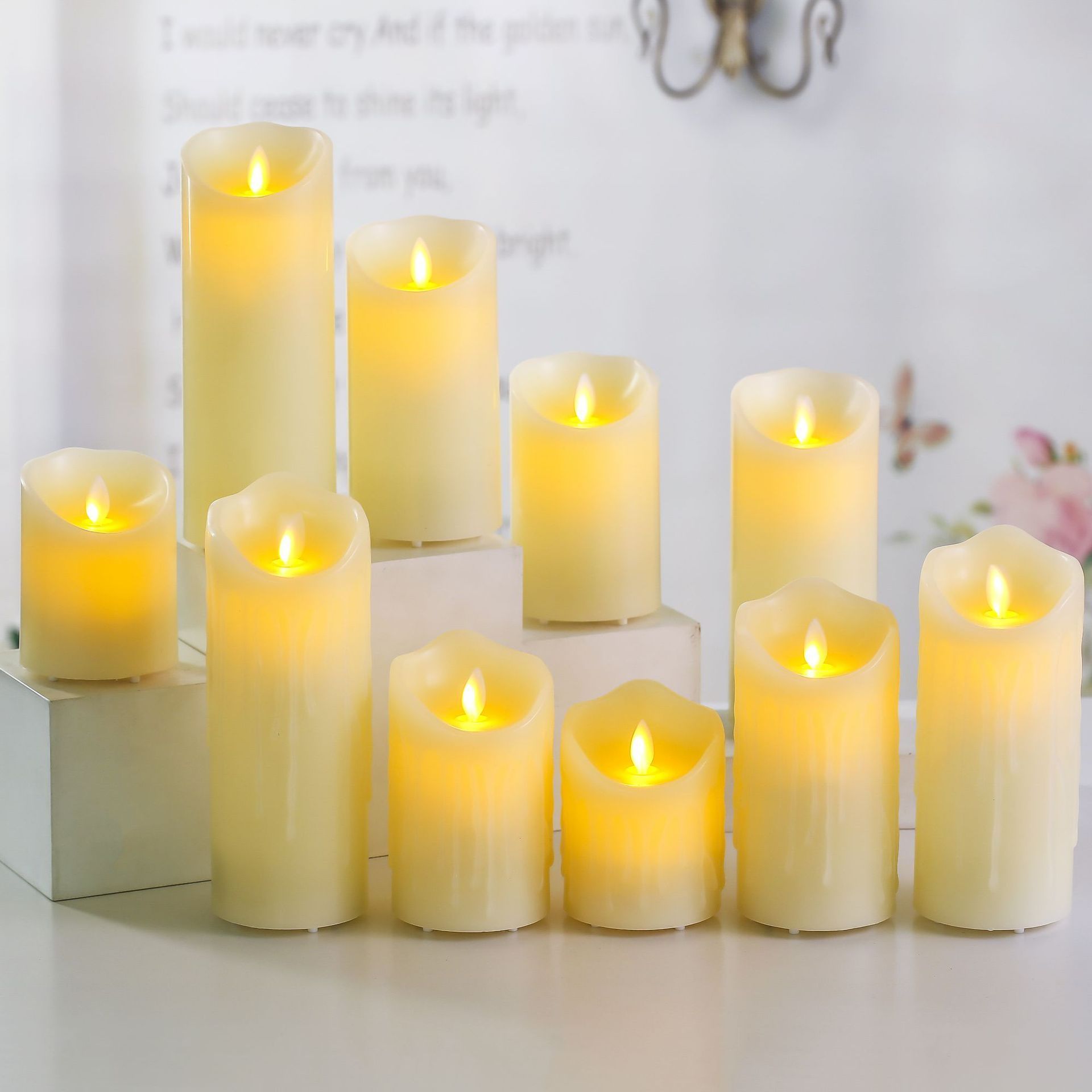 LED Electronic Candle Lamp Paraffin Swing Simulation Plastic Large Candle