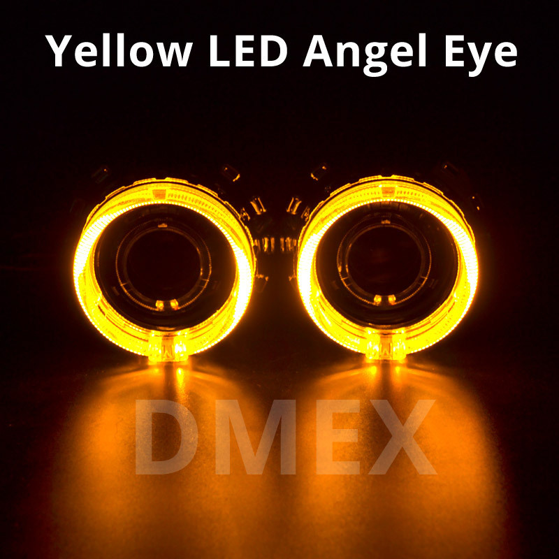 DMEX Mini Size Bi Xenon HID H1 Projector Lens Light Kit with LED Angel Eye for Car H4 H7 HeadLight