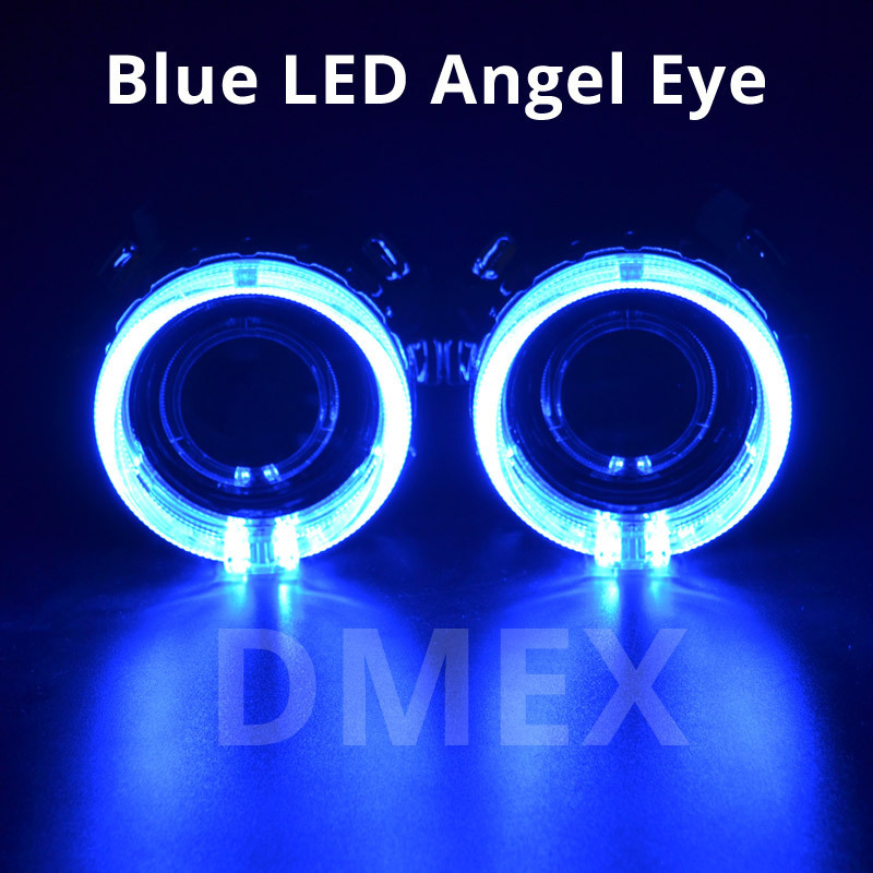 DMEX Mini Size Bi Xenon HID H1 Projector Lens Light Kit with LED Angel Eye for Car H4 H7 HeadLight