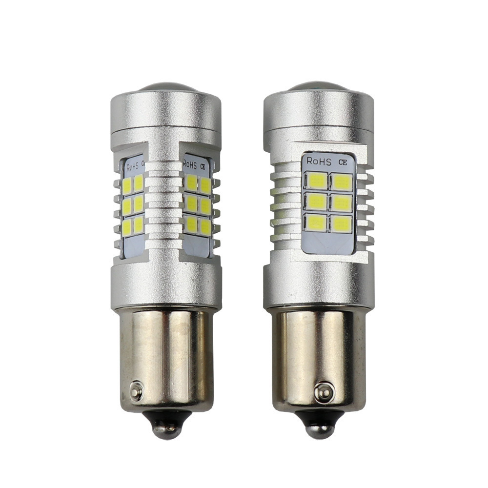 DMEX 12V 24V Auto LED Bulb S25 LED 1156 BA15S P21W White Yellow Red Color Car LED Turn Signal Light Car Driving Light