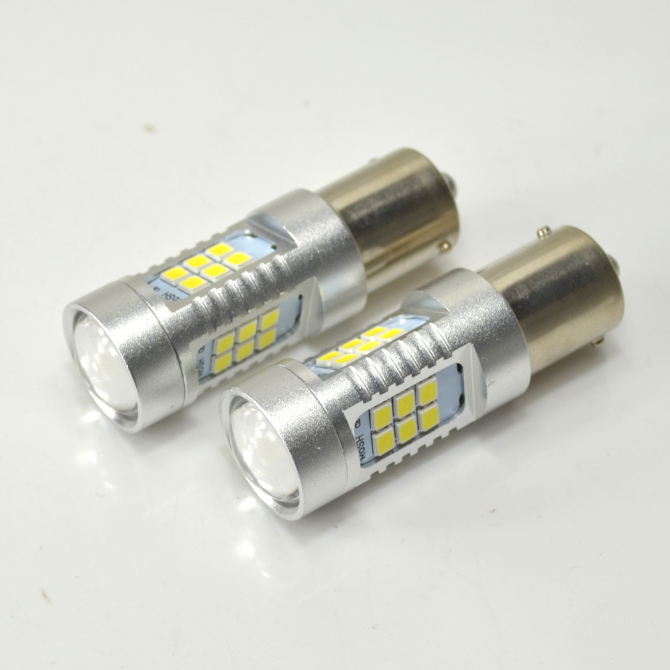 DMEX 12V 24V Auto LED Bulb S25 LED 1156 BA15S P21W White Yellow Red Color Car LED Turn Signal Light Car Driving Light