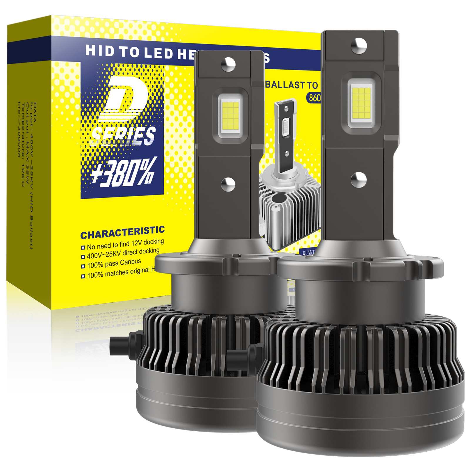 DMEX D5S d2s d2r d4s/d4r led headlight bulb 35W 4300LM, HID to LED directly D2S LED