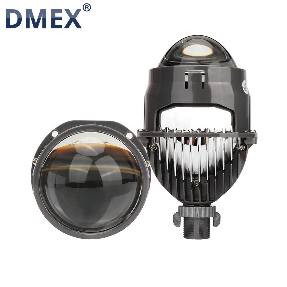 DMEX E4 Mini 2.5 Inch H7 LED Projector Headlight Lens Retrofit High Low Beam Headlight H4 9005 9006, 40W 4500Lm 6000K