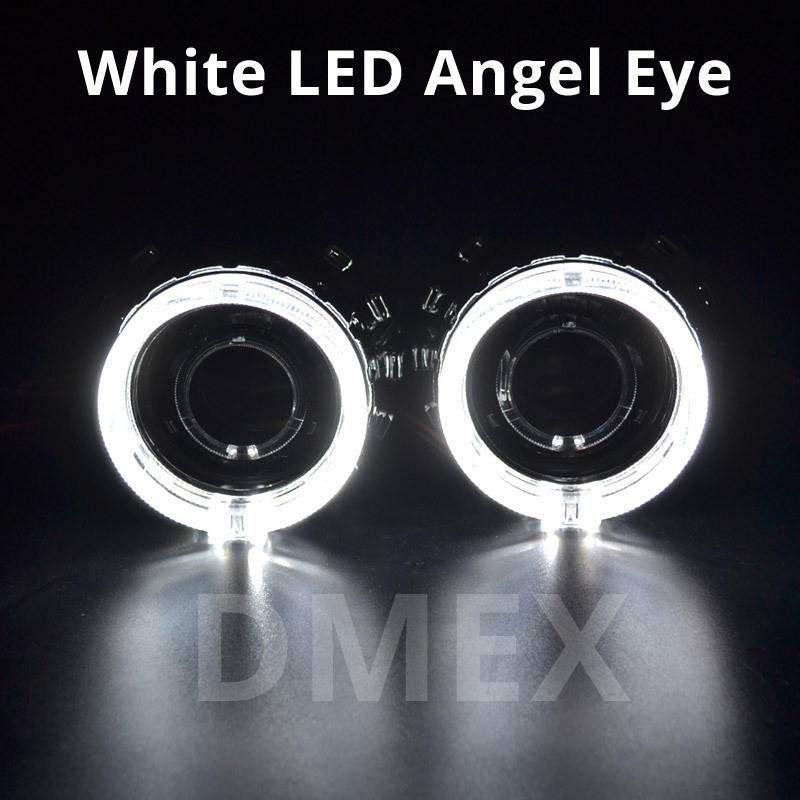 DMEX Mini Size Bi Xenon HID H1 Projector Lens Light Kit with LED Angel Eye for Car H4 H7 HeadLight