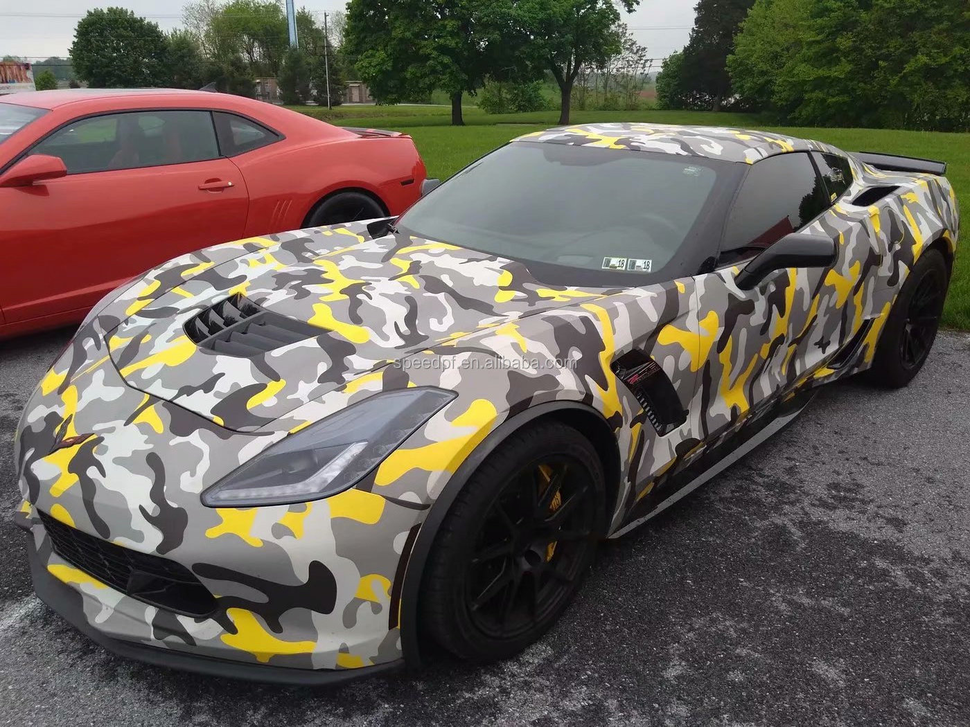 Customized Bomb Camo Vinyl Car Wrap Camouflage Color Auto Film