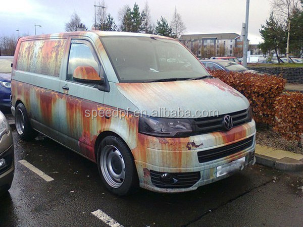 Coloful fashion style printing iron rusty sticker bomb vinyl car wrap