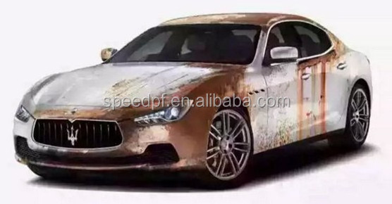 Coloful fashion style printing iron rusty sticker bomb vinyl car wrap