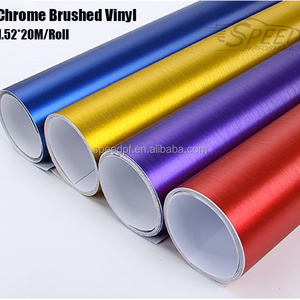 Ready to ship self adhesive Car Decoration Sticker Aluminum chrome Brushed Vinyl Film Foil Wrap