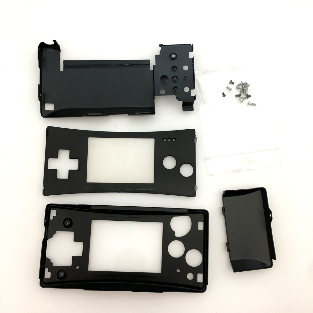 Wholesale Black Chrome Plating Full Housing Shell Case Front Bottom Case Cover for Nintendo Gameboy Micro GBM