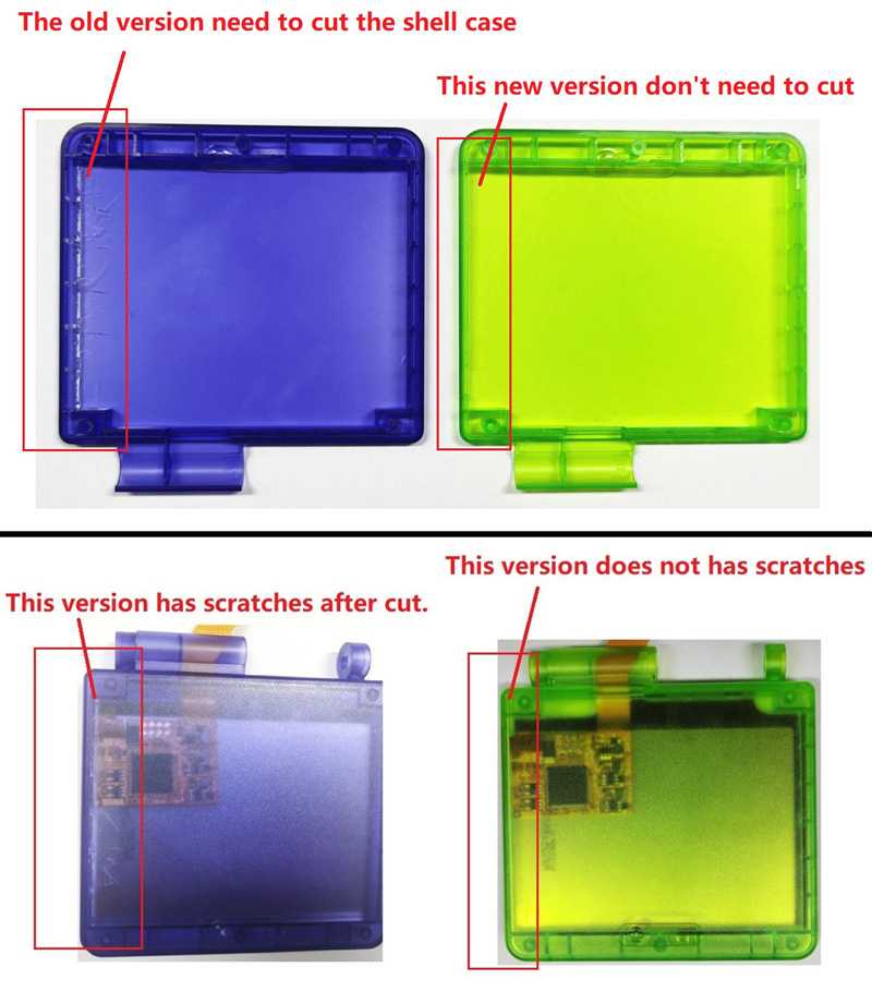 Glacier Clear Green Clear Orange Clear white  Full Housing Shell Case Kit Replacement Parts for Nintendo Game Boy Advance GBA SP