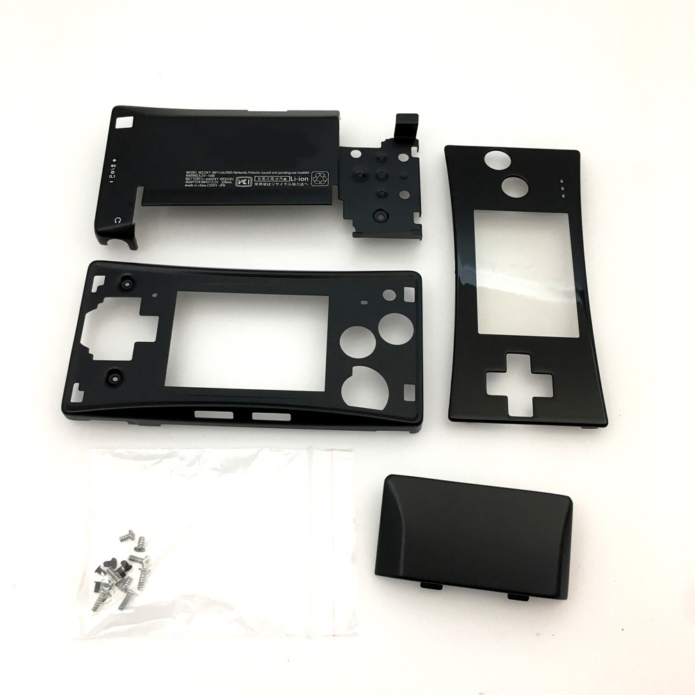 Wholesale Black Chrome Plating Full Housing Shell Case Front Bottom Case Cover for Nintendo Gameboy Micro GBM