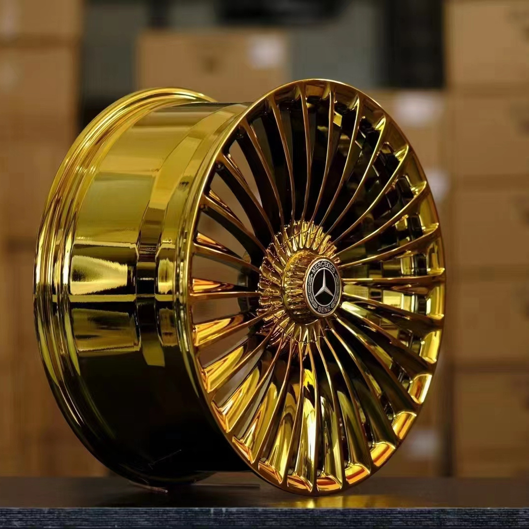 2023 New design gold Concave monoblock design 16-26 inch forged car wheels alloy rims