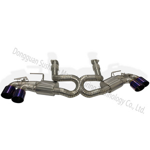 Original colored Exhaust Muffler with Purple Exhaust Tips for Chevrolet Corvette C8