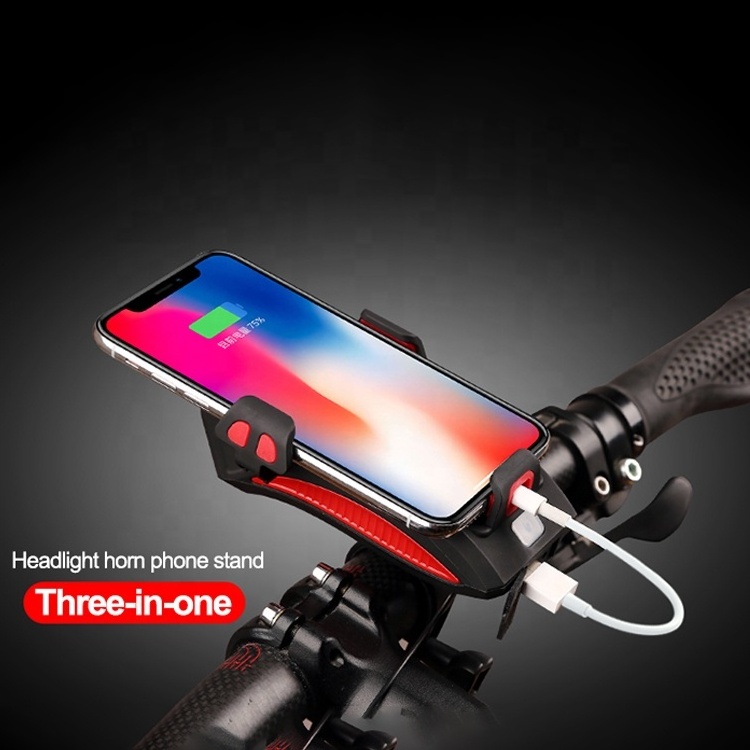 Hot sale Bicycle  mobile phone bracket riding headlight horn bicycle mobile phone rack charging treasure fixed bracket