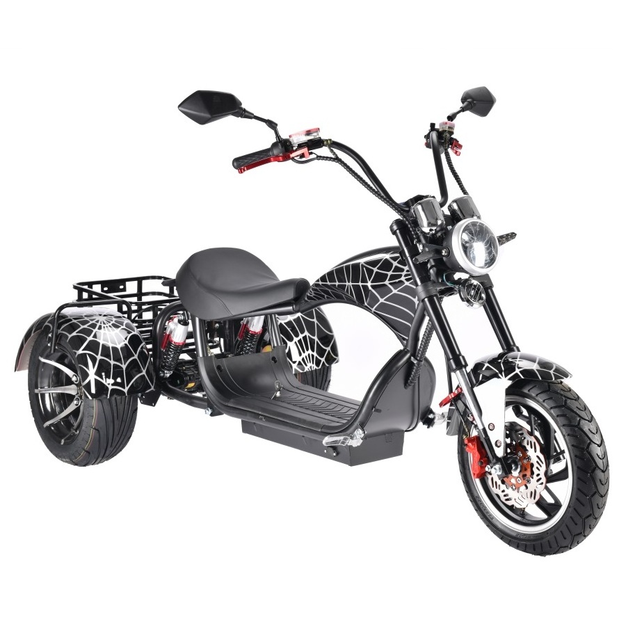 HEZZO US EU Warehouse 12Inch 60V 3000W Coco City Disc Brake Fat Tire 20Ah Citycoco 3 Wheel Electric Scooter Halley Trike Scooter