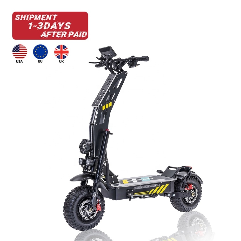 2023 HEZZO 14Inch 60V 8000W Dual Motors Fast Off Road Escooter US EU Warehouse Manufacturers 40Ah Foldable Electric Scooter