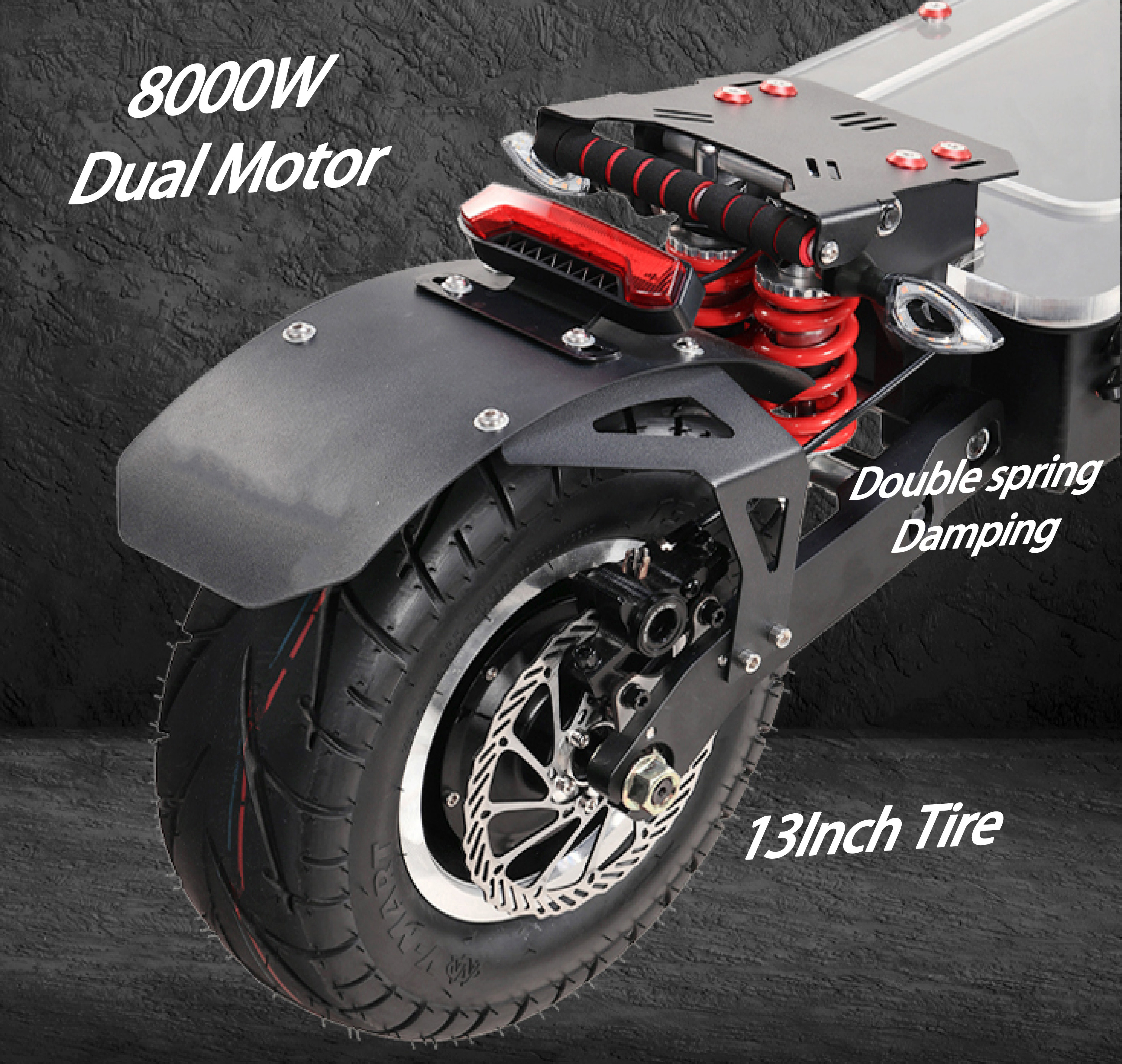 2022 New Design HEZZO High Quality EU Warehouse Off Road 13 Inch Fat Tire 8000W Electric Scooter With High Quality