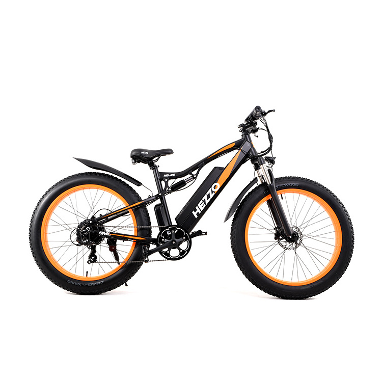 HEZZO EU UK US warehouse 48V Ebike 17.5ah LG battery long range emtb 26*4 Fat tire Electric Dirt Bike Racing Bicycle