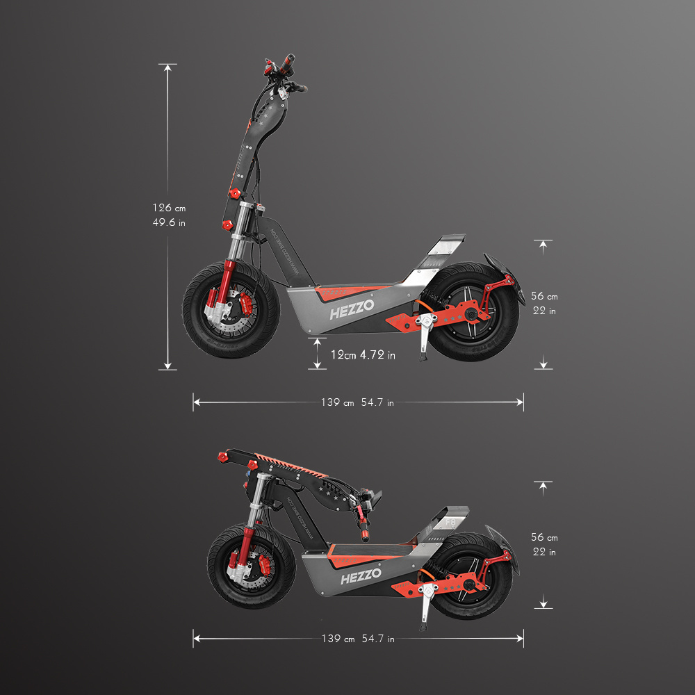 HEZZO EU US Warehouse Electric Scooter 72v 8000W Off Road 50Ah 21700  100Kmp Escooter Power Foldable Electric Scooter With Seat