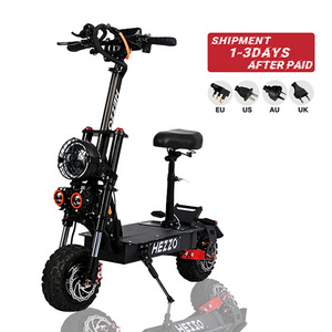 HEZZO EU US Warehouse 60V 5600W Dual Motor Escooter 30AH 40Ah 11inch Foldable Off Road Fat Tire Electric Kick Scooters With Seat