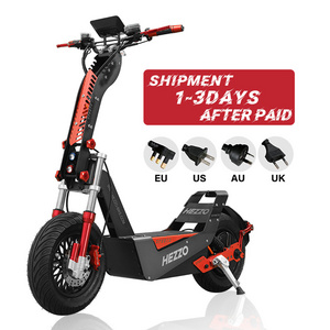 HEZZO 72V 8000W Dual Motors 10" off-road Tire 2 Wheel Electric Scooter 40Ah Long Range Powerful Electric Scooter for Adults