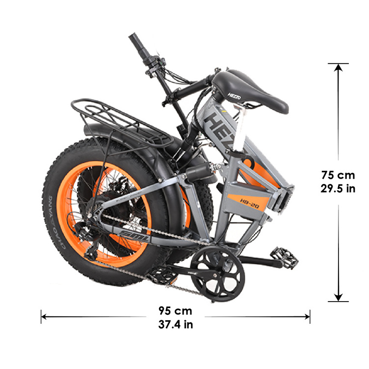 HEZZO 20 inch 48V 13AH  LG Battery FOLD Electric Bicycle 500W Alu Alloy 7 Speed Disc Brake  Fat Tire off road moped urban Ebike