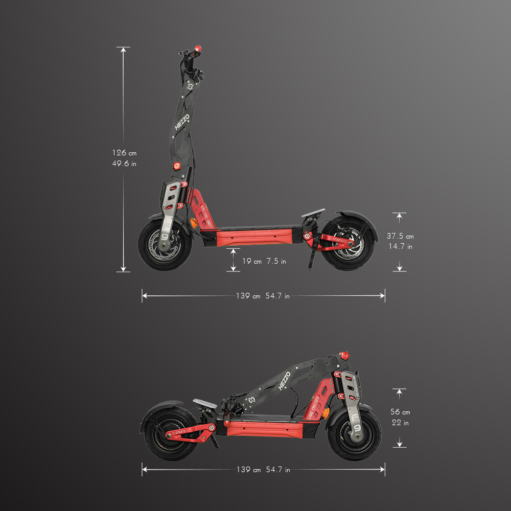 2024 EU US Warehouse Escooter HEZZO Electric Scooter 60v 8000W Dual Motors 40Ah Fat Tire Foldable NFC Off Road Electric Scooter