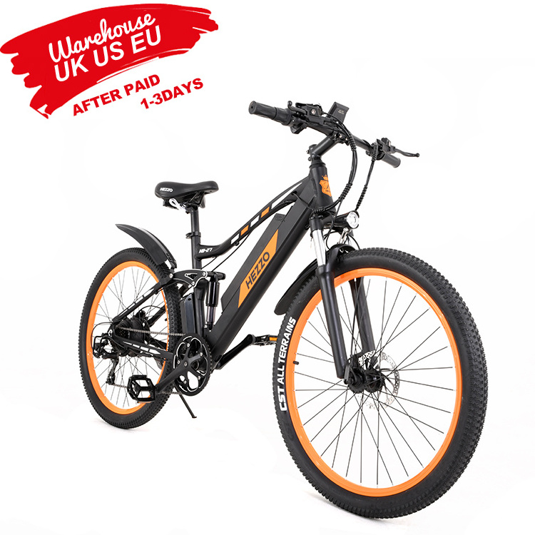 HEZZO 27.5x2.35 7 Speed electric Bicycle 48V 15AH Lithium Battery 500W hub Motor Powerful emtb mountain Electric bike