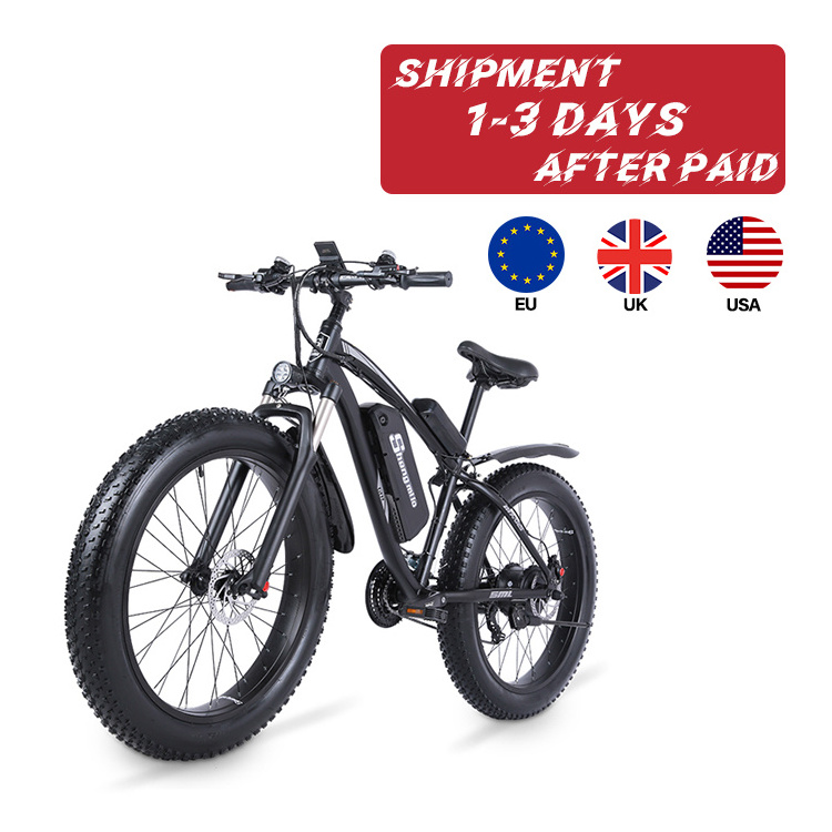 SHENGMILO mx02s 1000W US UK EU Warehouse 26 Inch Fast Bike Fat Type Moped Electric Racing Bicycle emtb Mountain EBike For Adult