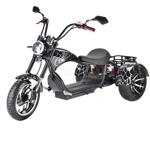 HEZZO 60V 3000W  12" Fat Tire 3 Wheel Electric Scooter 30Ah Long Range 70kmp Electric City Coco citycoco Halley Motorbike Trike