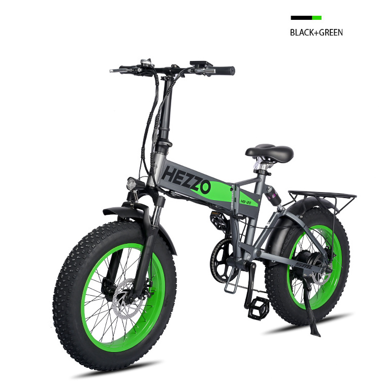 HEZZO 20 inch 48V 13AH  LG Battery FOLD Electric Bicycle 500W Alu Alloy 7 Speed Disc Brake  Fat Tire off road moped urban Ebike