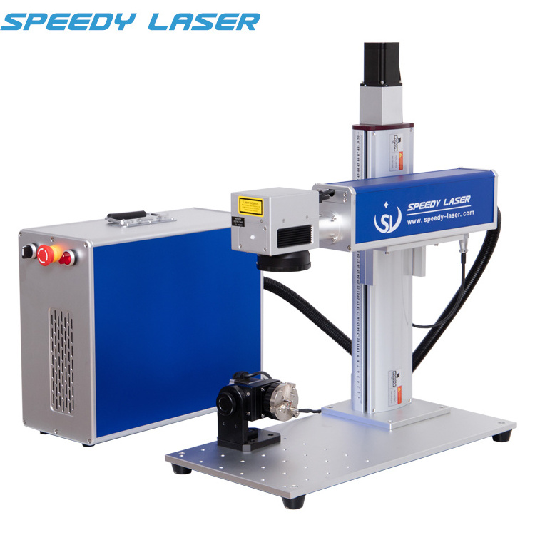 Buy makers mark wholesale auto focus fiber laser marking machine 30W 50W 60W Racycus/JPT/IPG laser engrave machine for metal