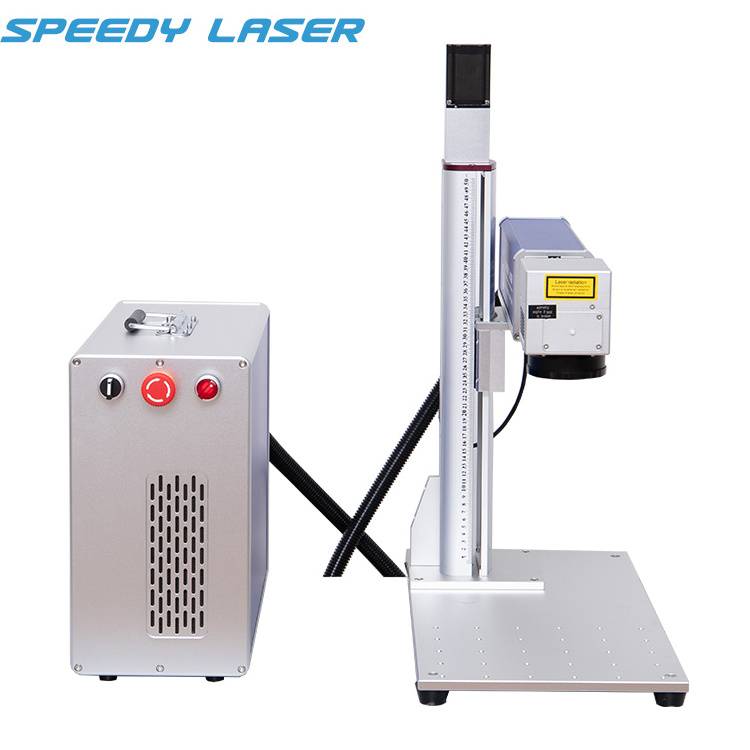 Buy makers mark wholesale auto focus fiber laser marking machine 30W 50W 60W Racycus/JPT/IPG laser engrave machine for metal