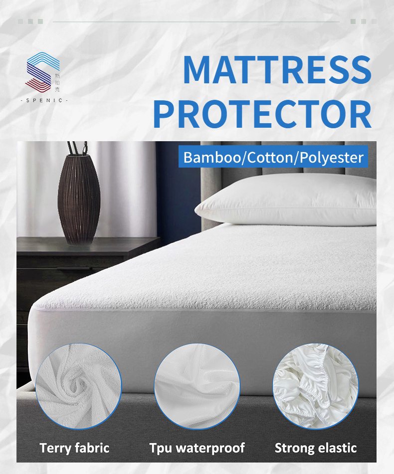 Wholesale  Waterproof Tencel  or Bamboo or Coral Fleece Fabric   Anti Bacteria Mattress Protector