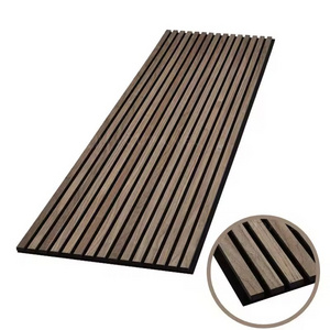 High Density Thickness 9mm Waterproof Fabric Covered Wooden Slatted Wall Acoustic Panels For Bedroom