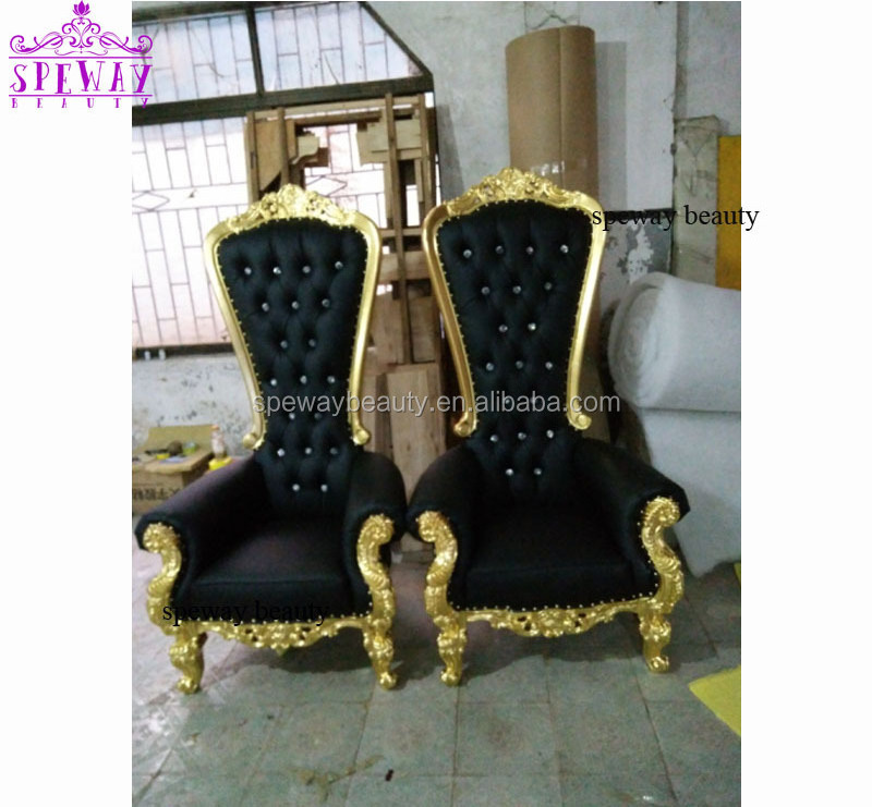 Brand new Kings chair - Throne chair - Gold wood trim with beautiful black velvet