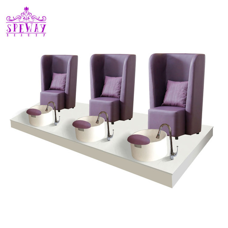 Speway Beauty Hot Sale Factory Salon Furniture New High End Luxury Purple Pedicure Spa Chair With Stool