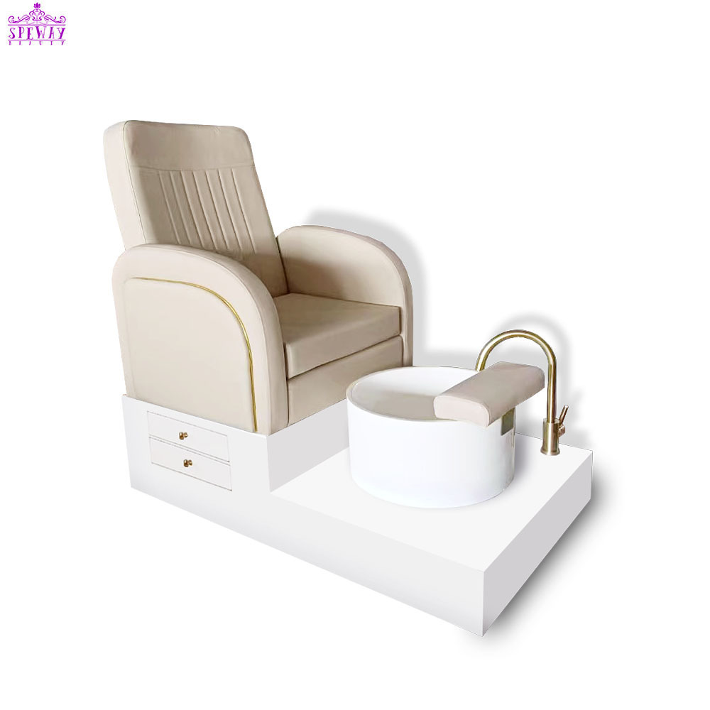 cream nail salon chair pedicure for nail tech best price spa elegance pedicure chair with basin