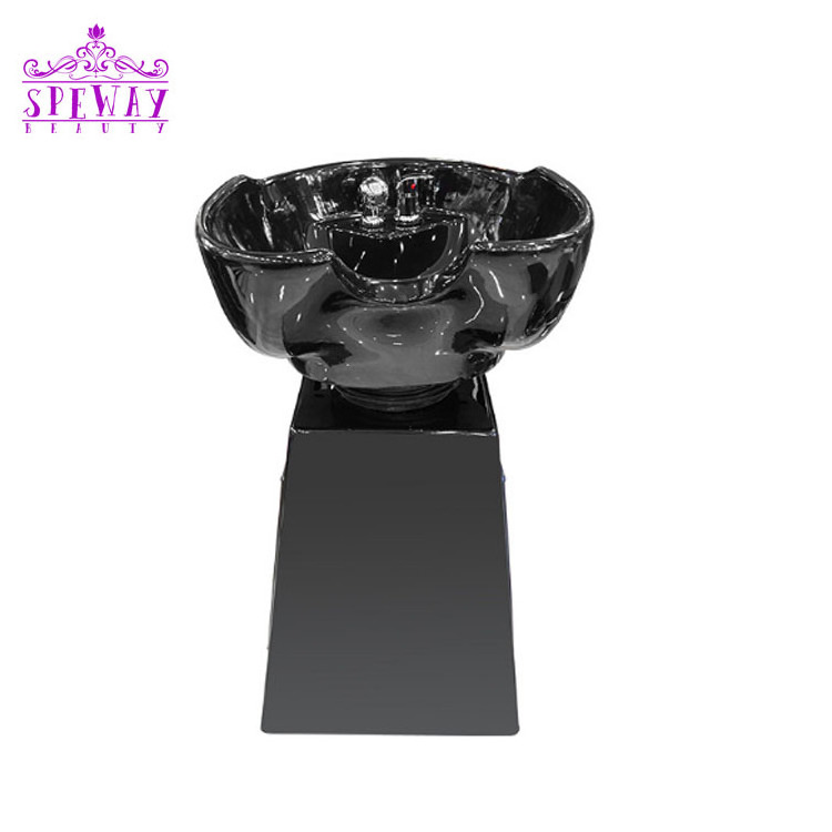 simple black fiberglass portable hair washing sinks salon shampoo bowls on sale