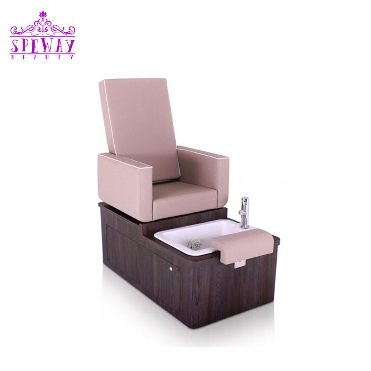 China single seater wooden foot spa chairs  pink Reclining kids pedicure chairs with sinks