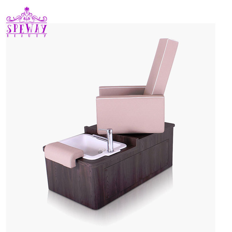 China single seater wooden foot spa chairs  pink Reclining kids pedicure chairs with sinks