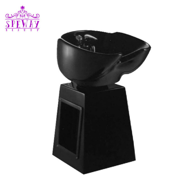 simple black fiberglass portable hair washing sinks salon shampoo bowls on sale