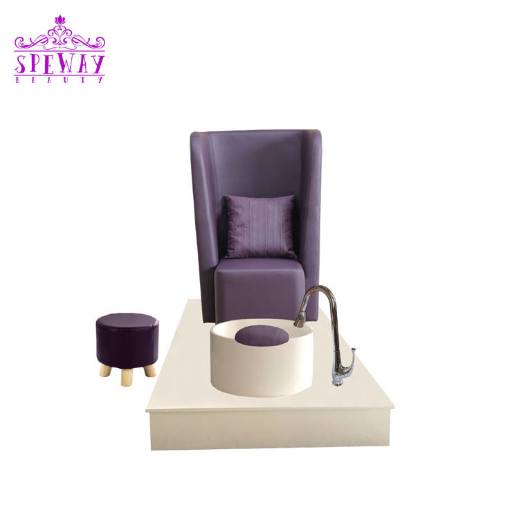 Speway Beauty Hot Sale Factory Salon Furniture New High End Luxury Purple Pedicure Spa Chair With Stool