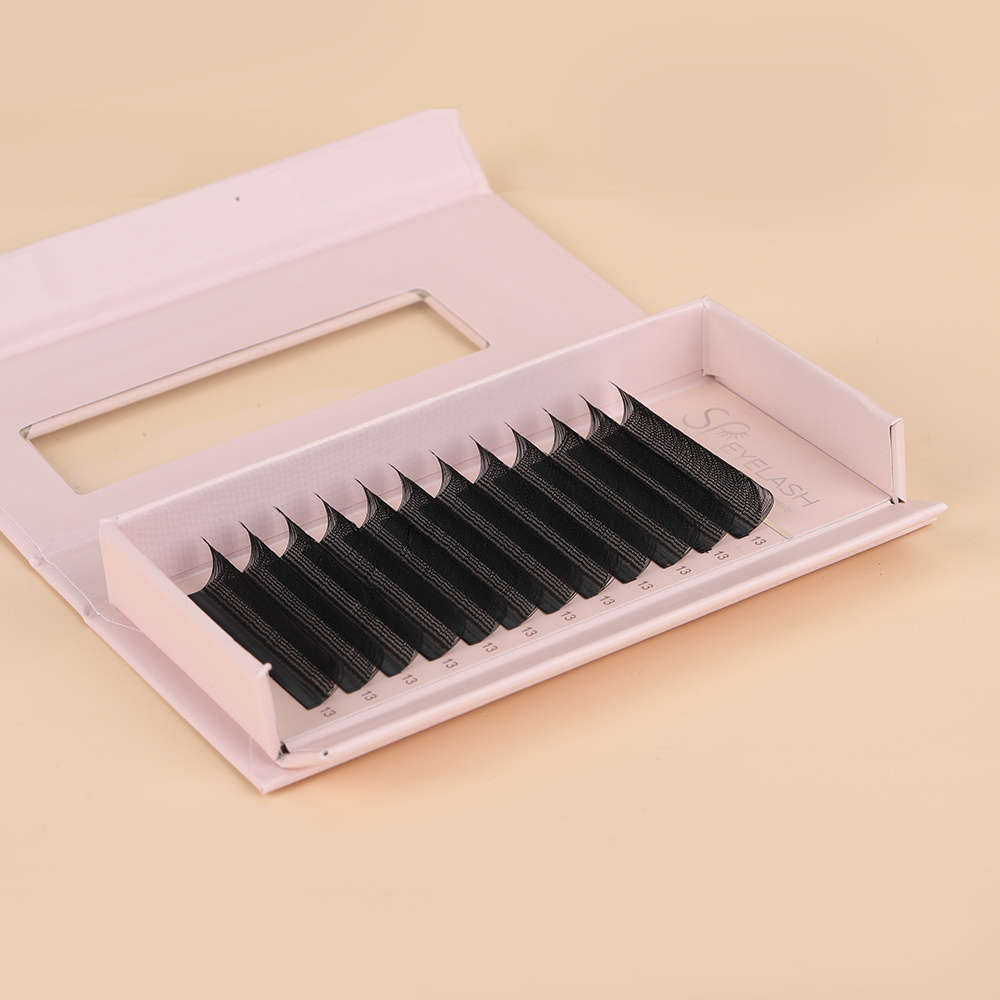 SP EYELASH yy lash C D Curl 0.05 0.07mm Easy Fan Russian Volume Cluster Faux Mink Matte Black Y shaped Individual Extension