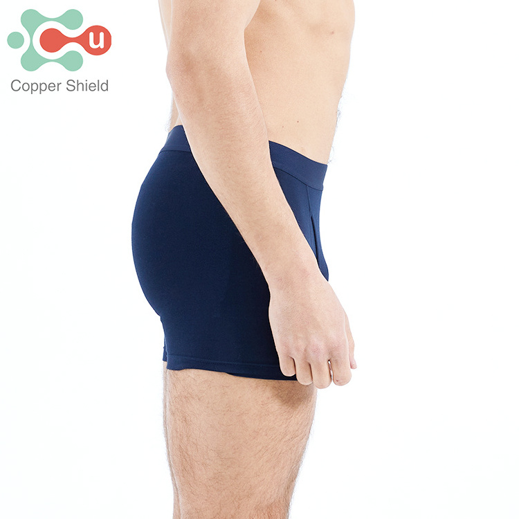 Copper Shield Custom Antibacterial Anti-Odor Copper Cotton Boxer Shorts Soft Breathable Underwear For Men