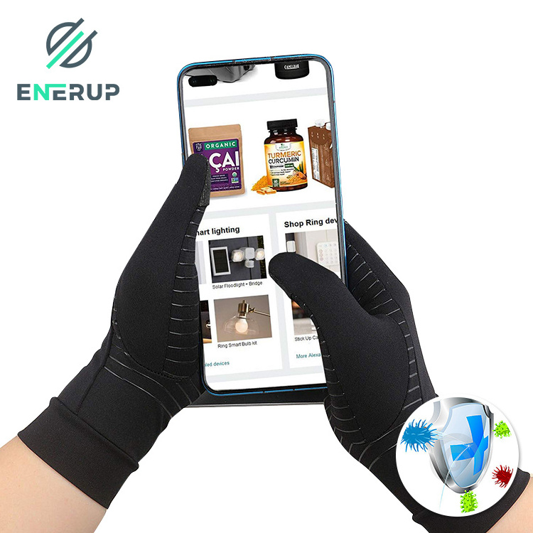 Enerup OEM/ODM Copper Arthritis Touch Screen Gloves Household Working Fitness Compression Fit Gloves