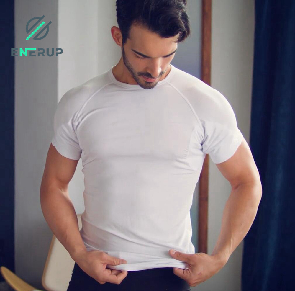 Enerup OEM/ODM Anti-Odor Moisture Wicking Bamboo Viscose Against Underarm Men's Sweat Proof Undershirt T Shirt