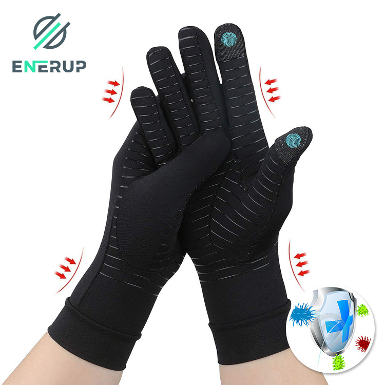 Enerup OEM/ODM Copper Arthritis Touch Screen Gloves Household Working Fitness Compression Fit Gloves