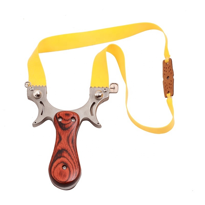 Chinese Stainless Steel Slingshots Hunting Rubber Bands Wood Slingshot professional