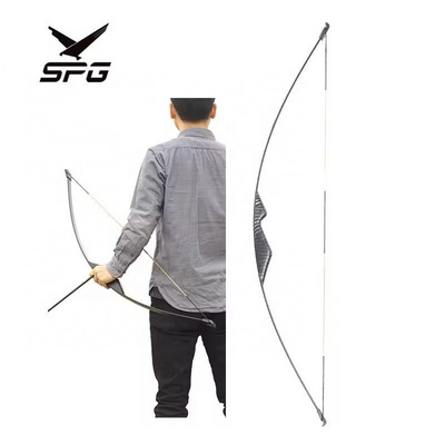 SPG Recurve Bow Archery Longbow Fiberglass Limbs EVA Risers Hunting Practice 30 lbs Traditional Bows for Right and Left Hand